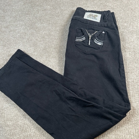 Black Embellished Jeans with Silver Accents - Picture 2 of 8